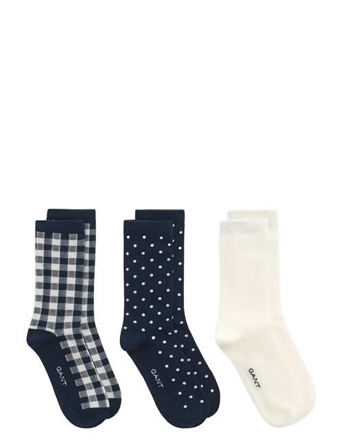 Dot And Gingham Check Socks 3-Pack GANT Navy