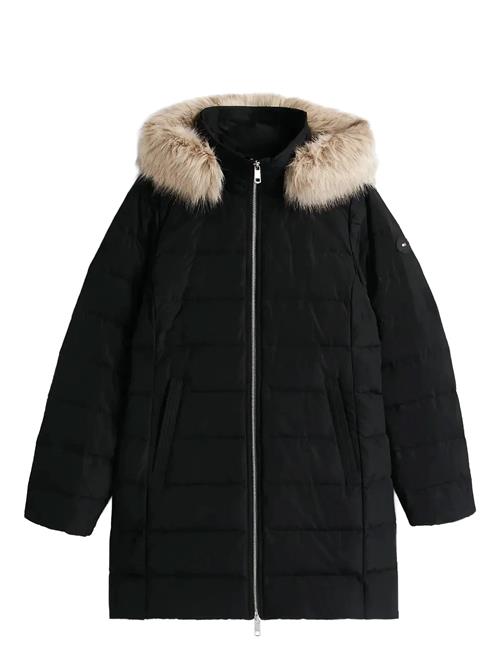 Mw Down Slim Coat With Fur Tommy Hilfiger Black