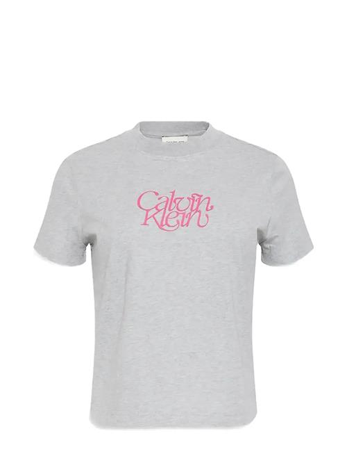 Ss Fitted Script Calvin Klein Te Calvin Klein Jeans Grey