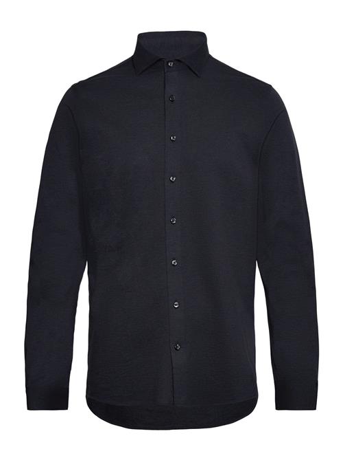 Piqué Knitted Shirt L/S Lindbergh Black Navy