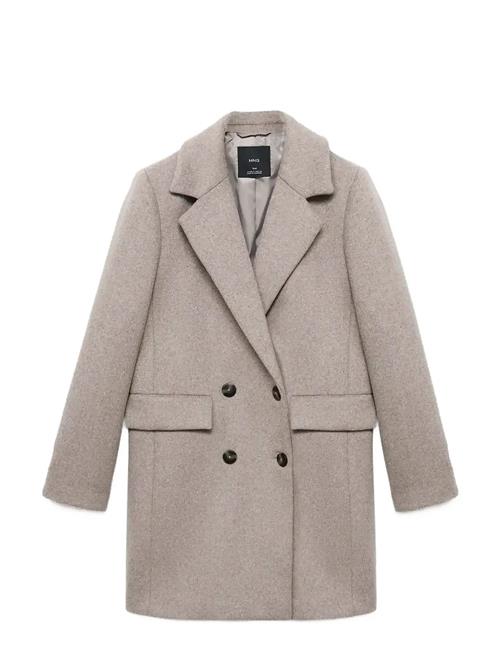 Double-Breasted Wool Coat Mango Grey