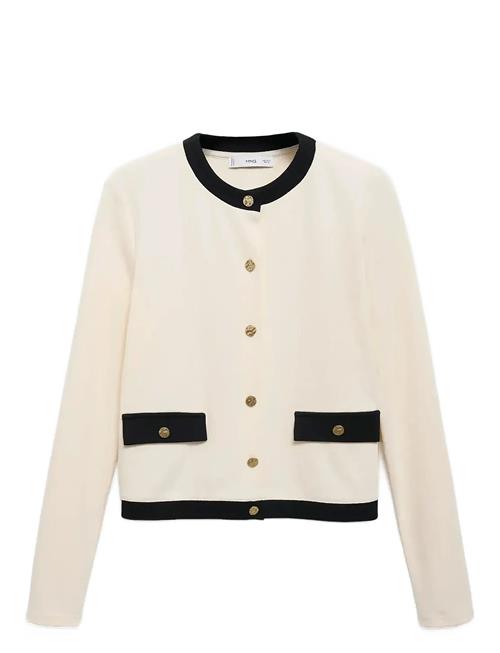 Contrasting Cotton Cardigan Mango White