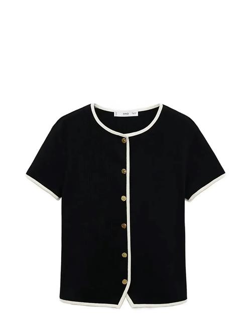 Cotton T-Shirt With Contrasting Trim Mango Black