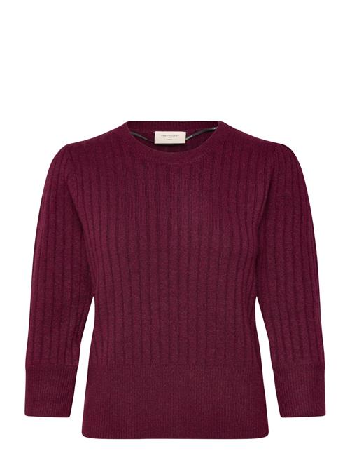 Pullover From Freequent In A Soft, Knitted Material With A Striped Texture. The FREE/QUENT Burgundy