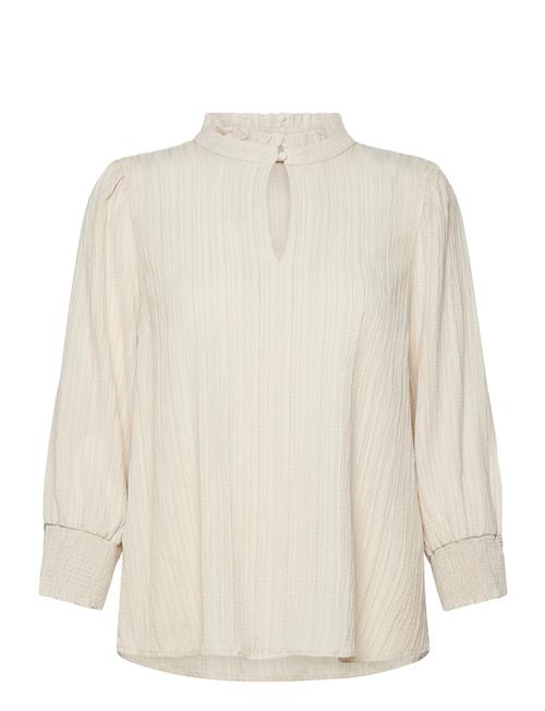Blouse From Freequent In A Light Material Of Recycled Polyester With A Fine Text FREE/QUENT Cream