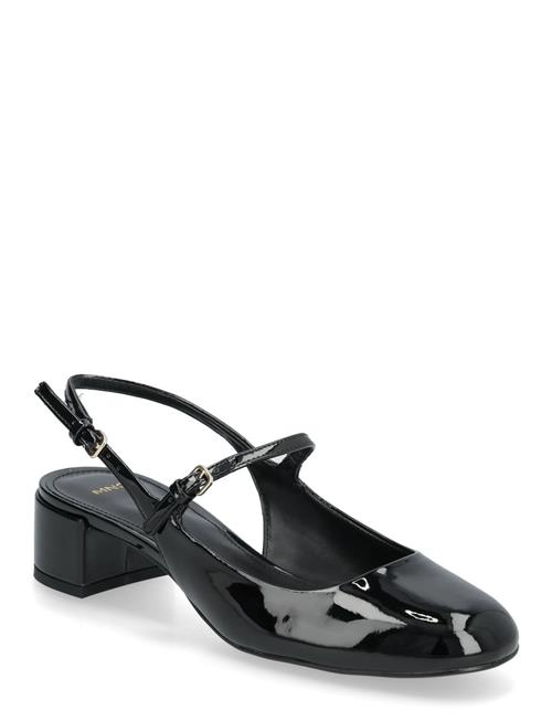 Patent Leather-Effect Block-Heel Shoes Mango Black