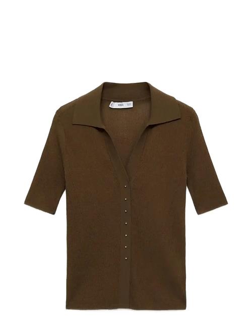 Ribbed Polo-Neck Sweater Mango Brown