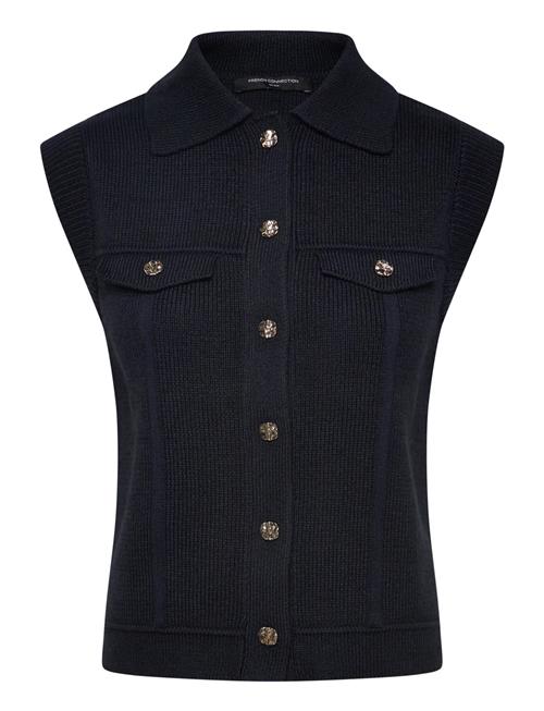 Roland Knit Collared Gilet French Connection Navy