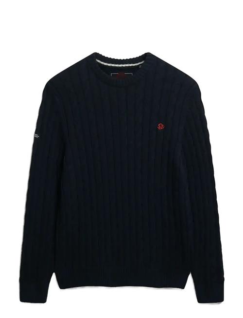 Cotton Cable Knit Crew Superdry Navy