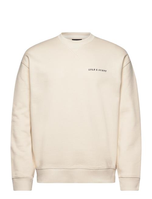 Script Brushback Crew Neck Sweatshirt Lyle & Scott Cream