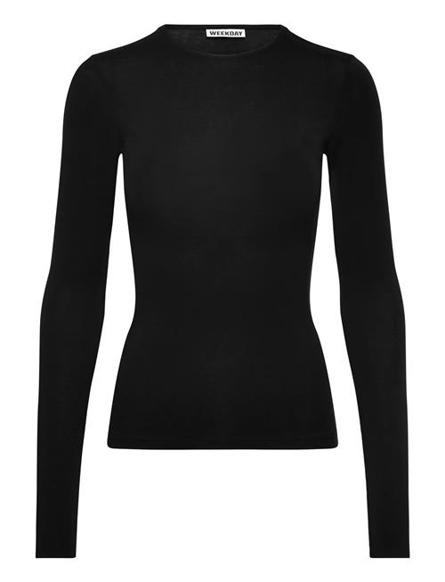 Fitted Long Sleeve Top Weekday Black