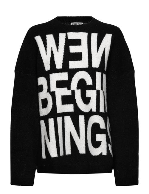 Over D Jacquard Knitted Sweater Weekday Black