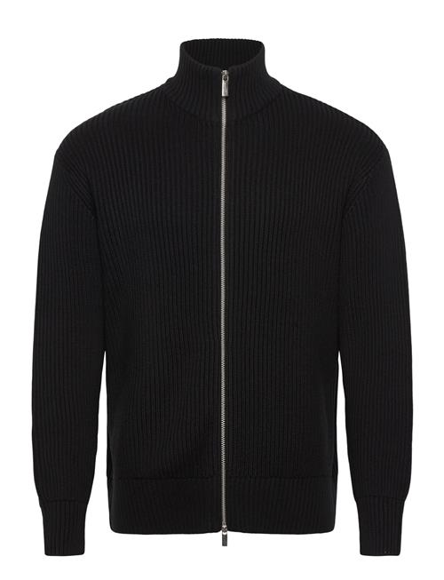 Slhdry Ls Knit Relaxed Full Zip Collar Selected Black