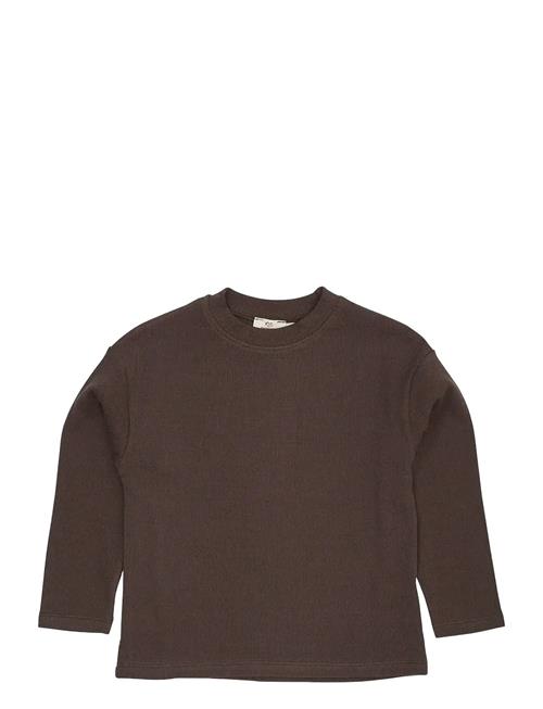 Modal Rib Ls Blouse W. Drop Shoulder Copenhagen Colors Brown