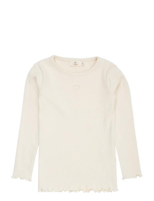 Modal Rib Ls Tee W. Heart Hole Pattern Copenhagen Colors Cream