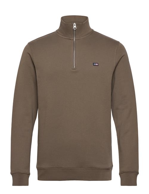 Organic Cotton Half-Zip Sweatshirt Lexington Clothing Brown