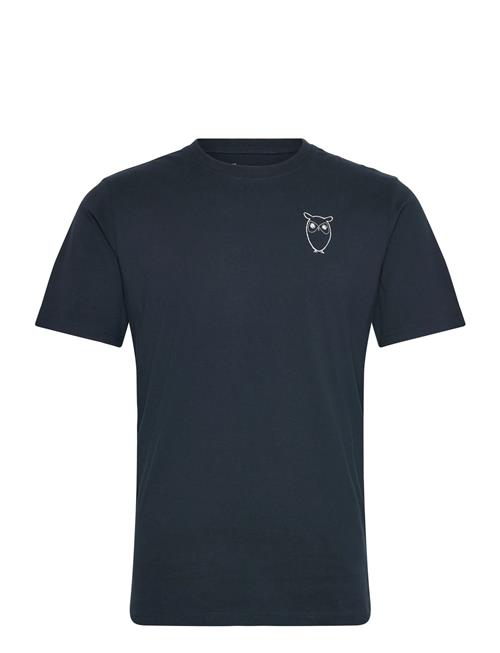 Alder Owl Chest Print Tee - Gots/Ve Knowledge Cotton Apparel Navy