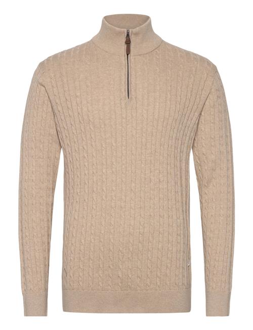 1/2 Zip Cable Knit Lindbergh Beige