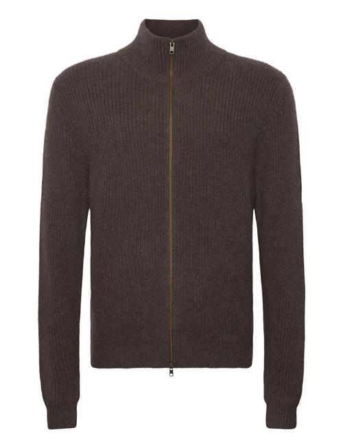 Man Rib Full Zip Davida Cashmere Brown