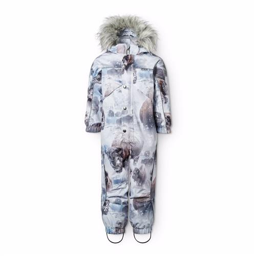 Molo Polaris Fur Vinter-overtræksdragt Bison  Bison 92 cm  Blå  92 cm  Unisex