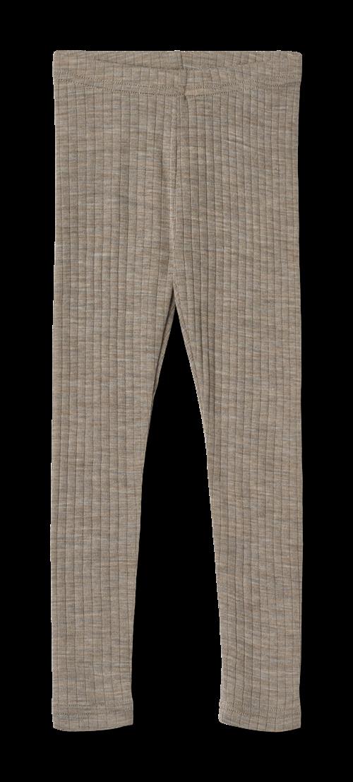 Wheat Agi Leggings I Uld Og Silke Khaki Melange  Khaki Melange 104 cm  Brun  104 cm  Unisex