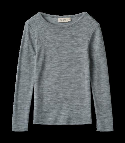 Wheat Alfie Langærmet Uld-T-shirt Melange Grey  Melange Grey 110 cm  Grå  110 cm  Unisex