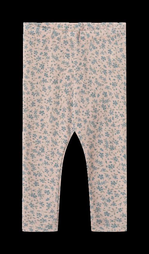 Wheat Agi Leggings I Uld Blue Flowers  Blue Flowers 92 cm  Lyserød  92 cm  kvinde