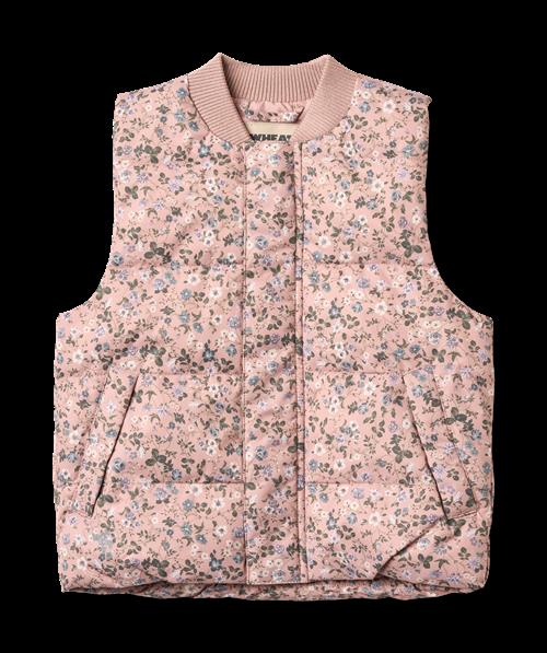 Wheat Lakas Puffer-vest Rose Powder Flowers  Rose Powder Flowers 98 cm  Lyserød  98 cm  kvinde