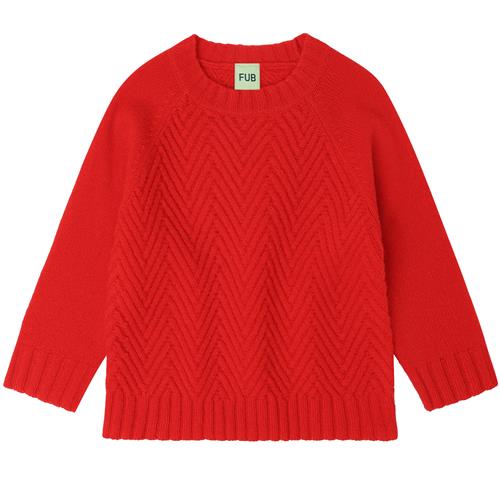 FUB Sweater I Lammeuld Signal Red  Signal Red-120 cm Wool Rød  120 cm  Unisex