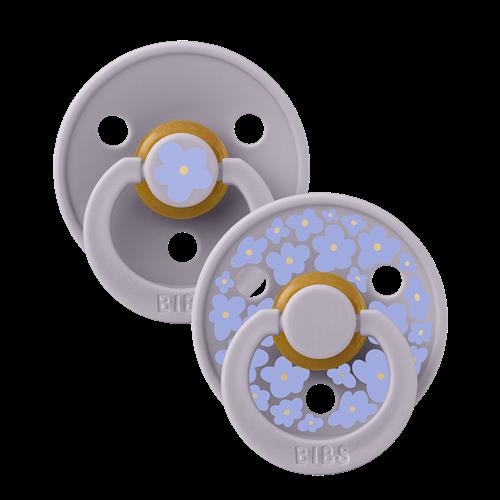 BIBS Studio Colour Jasmine 2-pak Runde Latex-sutter Fossile Grey Mix Fossile Grey Mix  Fossile Grey Mix 0+ Months Latex Lilla  0+ måneder  unisex