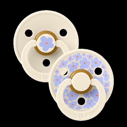 BIBS Studio Colour Jasmine 2-pak Runde Latex-sutter Ivory Mix  Ivory Mix 6+ Months Latex Creme  6+ måneder  unisex