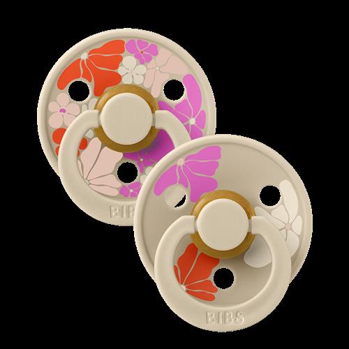 BIBS Studio Colour Morning Bloom 2-pak Latex-sut Størrelse 2 Vanilla Mix Vanilla Mix 6+ Months  Creme  6+ måneder  unisex