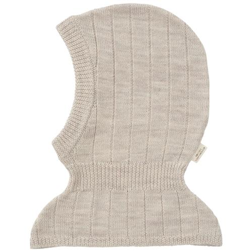 Copenhagen Colors Rib Knitted Balaclava In Merino Wool  Pale Cream Melange 48/50 cm  Creme  48/50 cm  Unisex