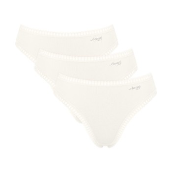 Sloggi Trusser 3P GO Crush High Leg Briefs Elfenben bomuld Medium Dame