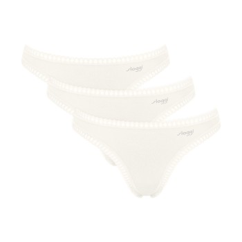Sloggi Trusser 3P GO Crush String Elfenben bomuld Medium Dame