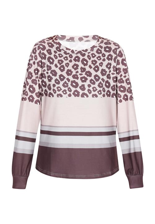 IZIA Shirts  mørkebrun / grå / lysegrå / lyserød