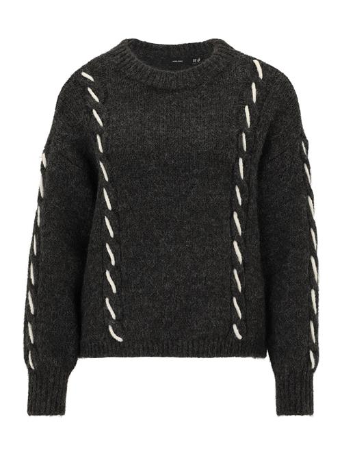 Vero Moda Petite Pullover 'VMILINA'  mørkegrå / hvid