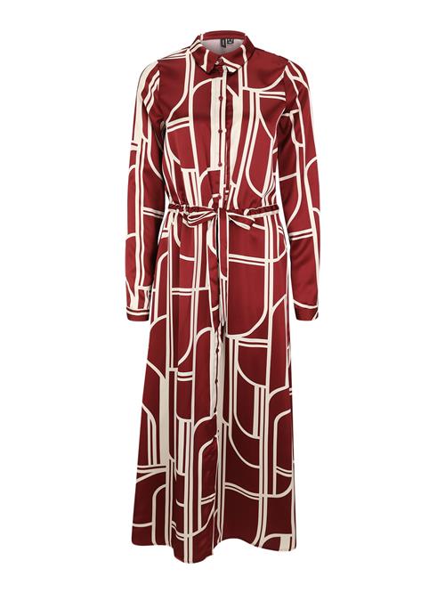 Vero Moda Tall Blusekjole 'VMHADLEY'  rustbrun / hvid