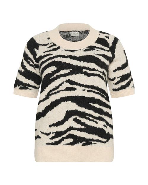 KAFFE CURVE Pullover 'Sandia'  sort / uldhvid