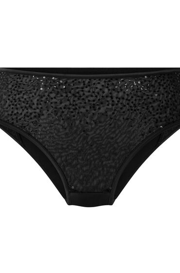 Hunkemöller Elle højtaljet brasiliansk trusse med høj benudskæring sort