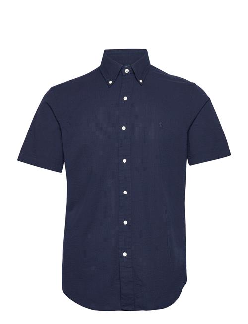Custom Fit Seersucker Shirt Polo Ralph Lauren Navy