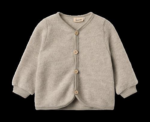 Wheat Kari Cardigan I Uldfleece Khaki Melange  Khaki Melange 62 cm  Brun  62 cm  unisex