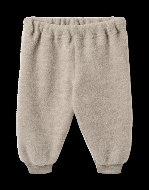 Wheat Kinnie Fleece-bukser I Uld Khaki Melange  Khaki Melange 62 cm  Brun  62 cm  unisex