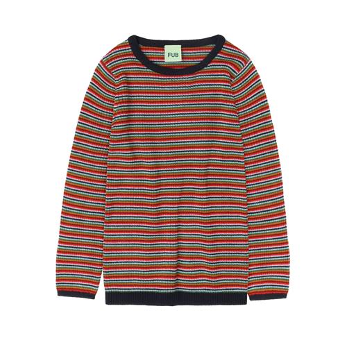 FUB Ribbluse I Uld Multi Stripe  Multi Stripe-110 cm Wool Rød  110 cm  unisex
