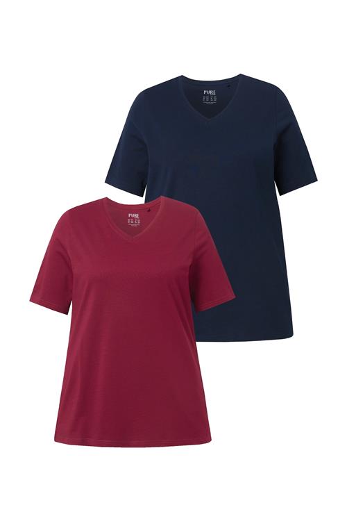 Ulla Popken Shirts  navy / mørkerød