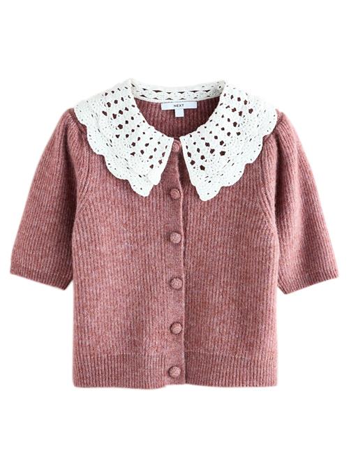 Next Cardigan  pink-meleret / hvid