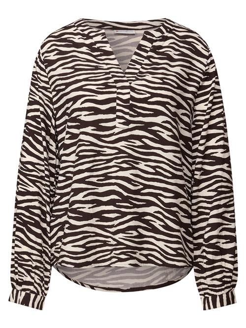 STREET ONE Bluse  mørkebrun / hvid
