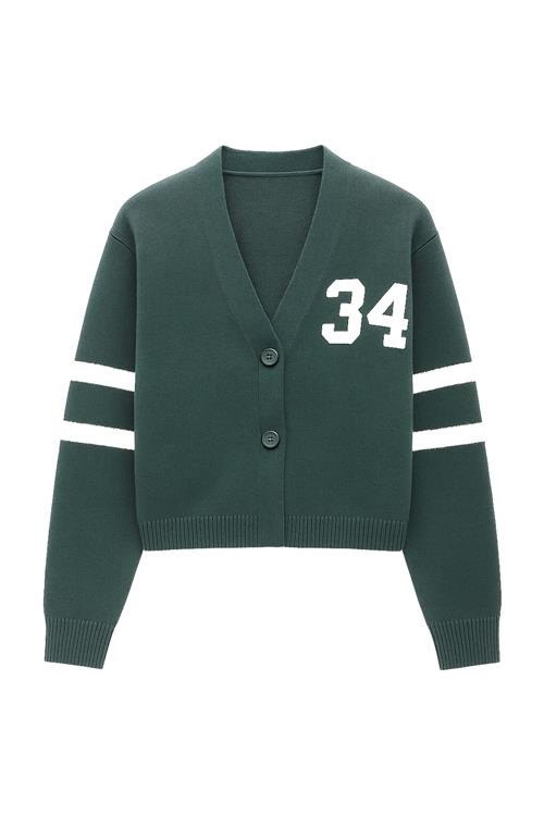 STUDIO SELECT Cardigan 'Daniela'  mørkegrøn / sort / hvid