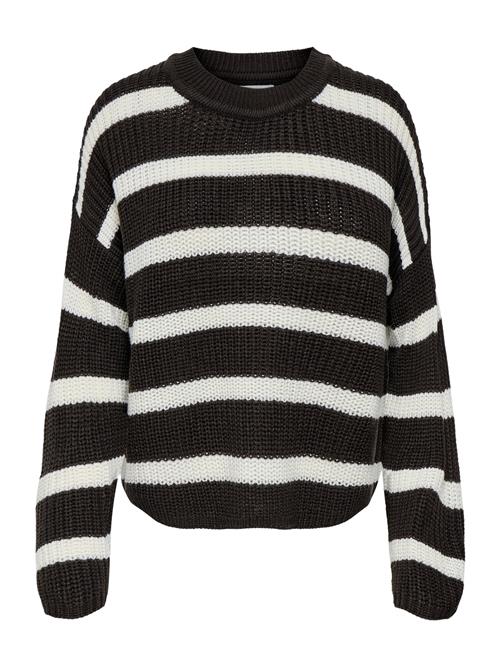 JDY Pullover 'JDYJUSTY'  mørkebrun / hvid