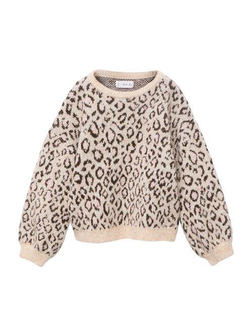 MANGO KIDS Pullover 'MEOWB'  beige / choko / pastelpink